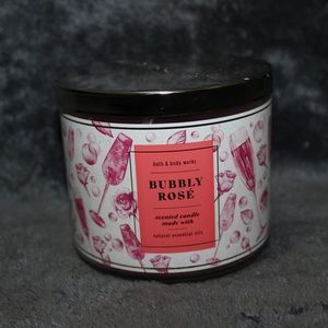 NWT Bath and Body Works Bubbly Rose 3 Wick Candle